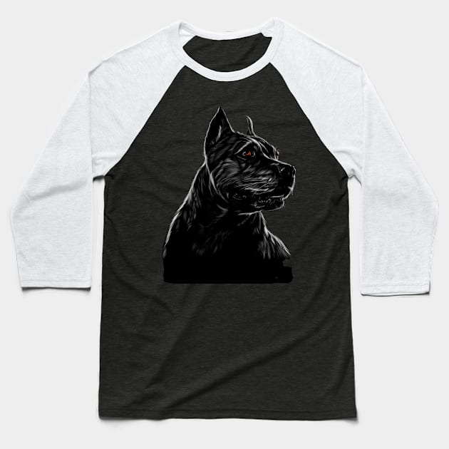 American pit bull head portrait Baseball T-Shirt by zwestshops